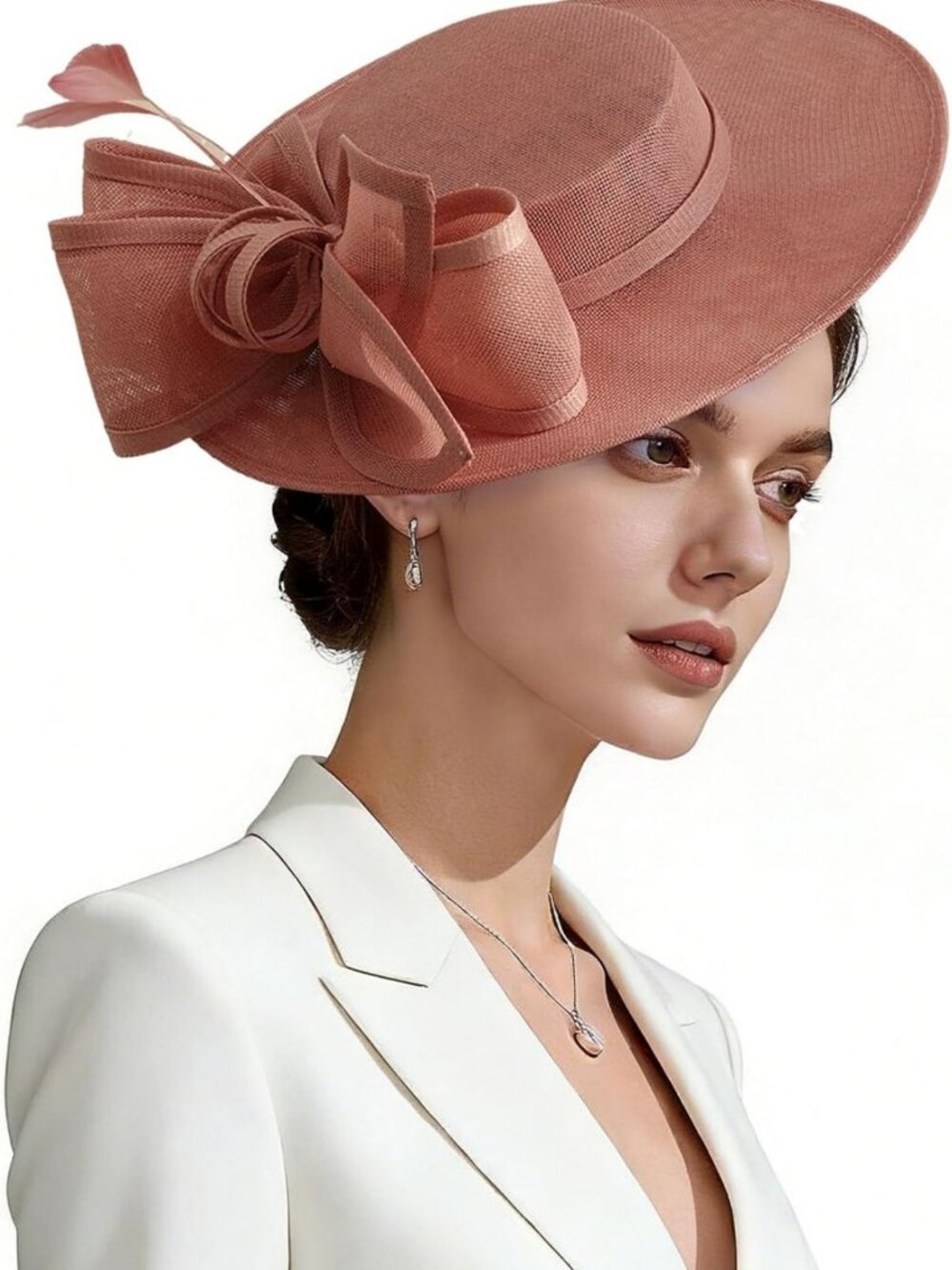Elegant Vintage Tea Party Fascinator Hat for Women - Flat Top Church & Derby